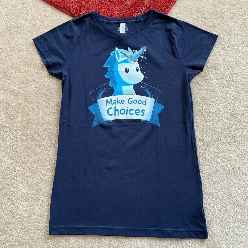 Unstable Unicorns TeeTurtle Juniors L Make Good Choices Adult Graphic Tee